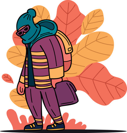 Thieves and Hackers illustration in doodle style isolated on backgroundのイラスト素材