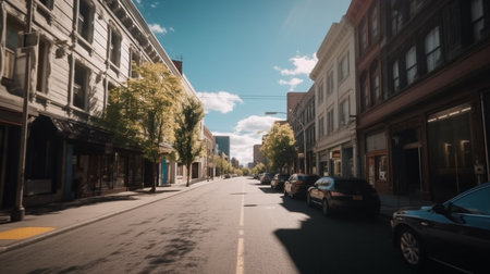 illustration of outdoor or exterior Busy streets with Generative AIの素材