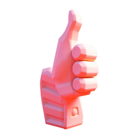 illustration of thumbs up in 3D style trending color palette with Generative AIの素材