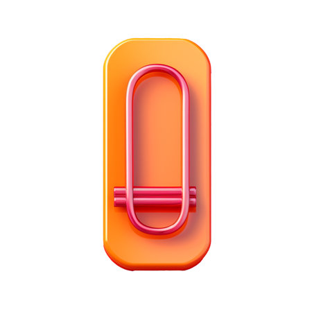 illustration of paper clip in 3D style trending color palette with Generative AIの素材