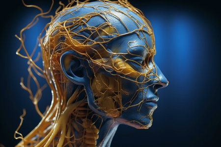 illustration of Human brain in x ray style with Generative AIの素材