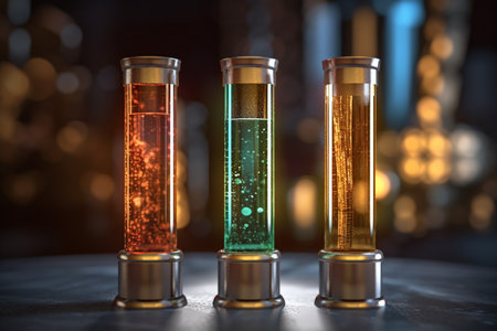 illustration of test tubes in a science lab with Generative AIの素材