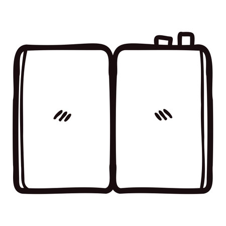 Hand Drawn cute notebook in doodle style isolated on backgroundのイラスト素材