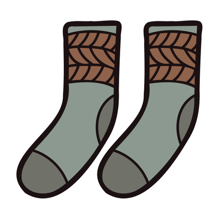 Hand Drawn cute socks in doodle style isolated on backgroundのイラスト素材