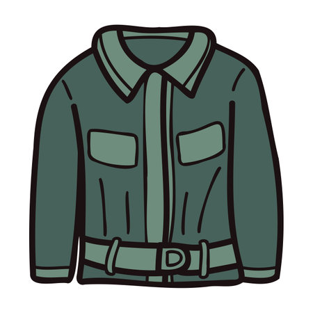 Hand Drawn cute jackets for men in doodle style isolated on backgroundのイラスト素材