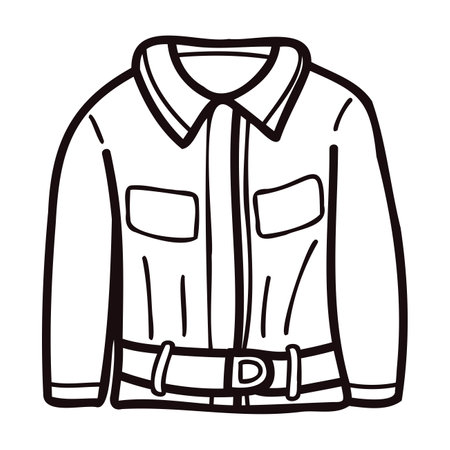 Hand Drawn cute jackets for men in doodle style isolated on backgroundのイラスト素材