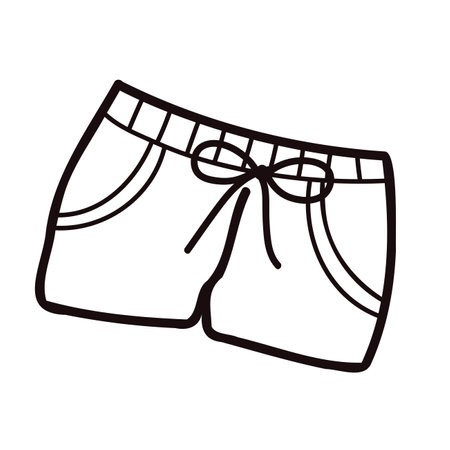 Hand Drawn shorts for men in doodle style isolated on backgroundのイラスト素材