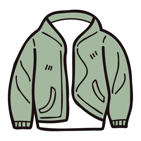Hand Drawn cute jackets for men in doodle style isolated on backgroundのイラスト素材
