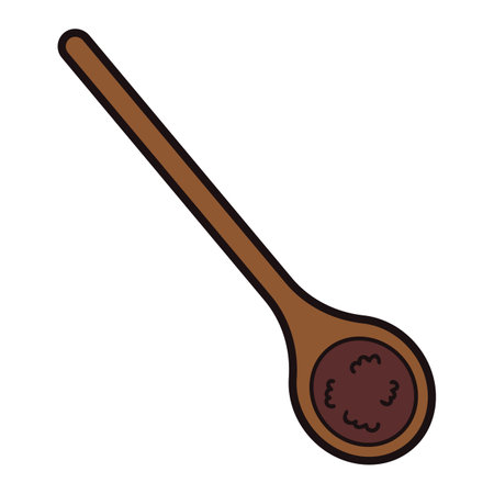Hand Drawn spoon in doodle style isolated on backgroundのイラスト素材
