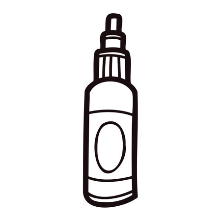 Hand Drawn bottle in doodle style isolated on backgroundのイラスト素材