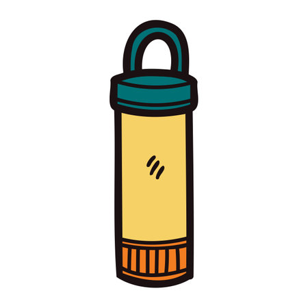 Hand Drawn bottle in doodle style isolated on backgroundのイラスト素材