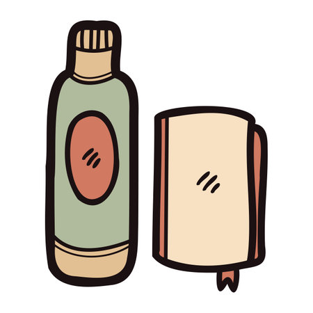 Hand Drawn bottle in doodle style isolated on backgroundのイラスト素材