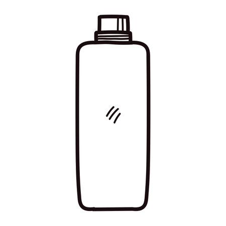 Hand Drawn bottle in doodle style isolated on backgroundのイラスト素材