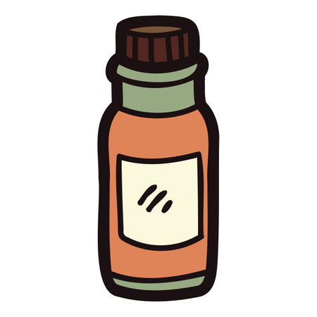 Hand Drawn bottle in doodle style isolated on backgroundのイラスト素材