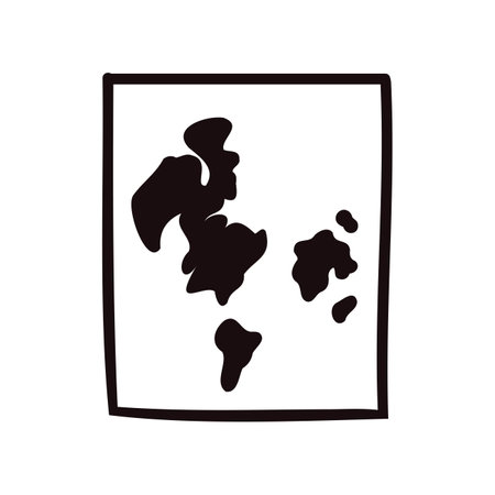 Hand Drawn world map in doodle style isolated on backgroundのイラスト素材