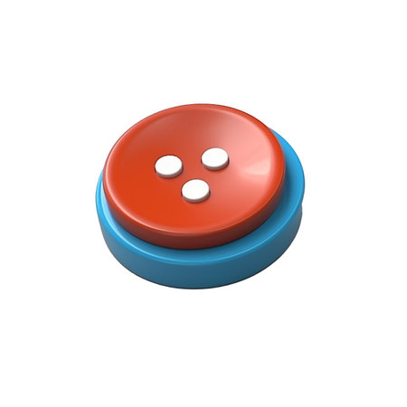illustration of red push button isolated on background with Generative AIの素材