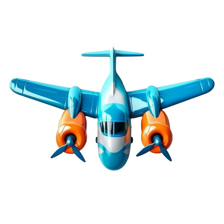 illustration of propeller plane isolated on background with Generative AIの素材