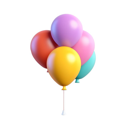 illustration of balloon isolated on background with Generative AIの素材