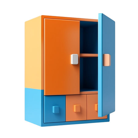 illustration of wardrobe isolated on background with Generative AIの素材