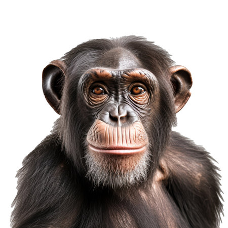 illustration of chimpanzee isolated on background with Generative AIの素材