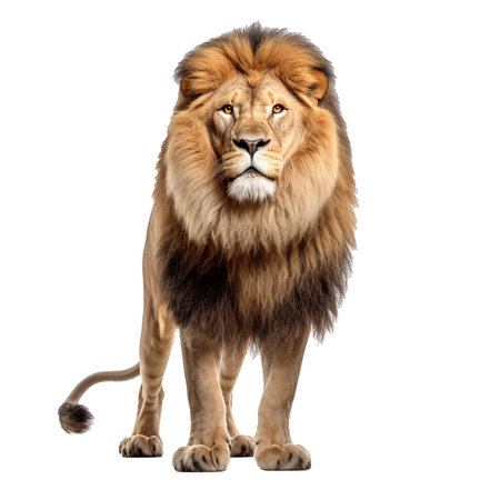 illustration of lion isolated on background with Generative AIの素材