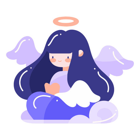 Hand Drawn cute fairy in flat style isolated on backgroundのイラスト素材