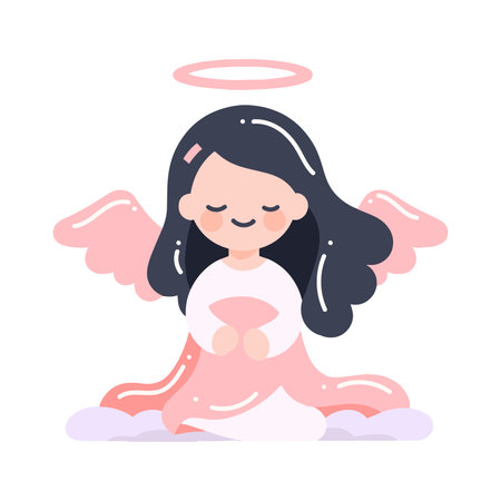 Hand Drawn cute fairy in flat style isolated on backgroundのイラスト素材