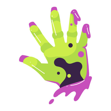Hand Drawn zombie hand in flat style isolated on backgroundのイラスト素材