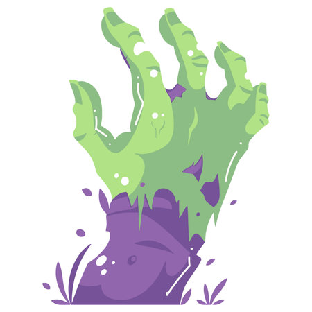 Hand Drawn zombie hand in flat style isolated on backgroundのイラスト素材