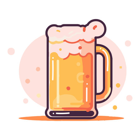 Hand Drawn beer glass in flat style isolated on backgroundのイラスト素材