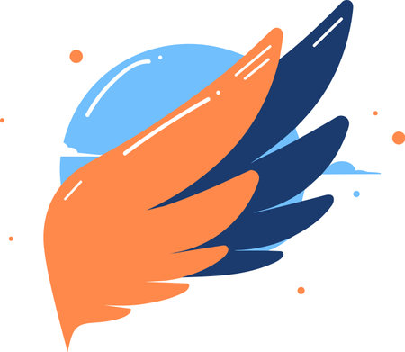 wings logo in flat style isolated on backgroundのイラスト素材