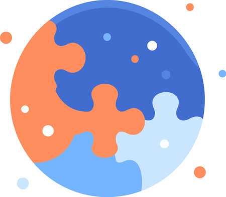 jigsaw puzzle in flat style isolated on backgroundのイラスト素材