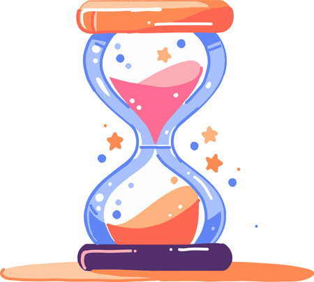 Hand Drawn sandglass in flat style isolated on backgroundのイラスト素材