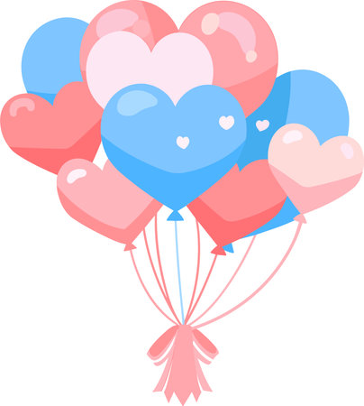 Hand Drawn wedding balloons in a wedding concept in flat style isolated on backgroundのイラスト素材