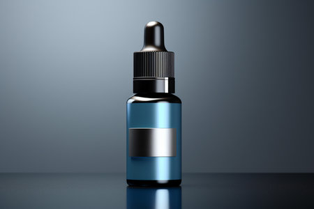 Mockup of elegant dropper bottle on a minimalist studio backgroundの素材