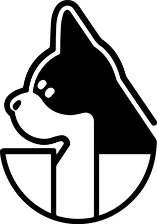 House of dogs and cats logo in animal clinic concept in flat line art style isolated on backgroundのイラスト素材