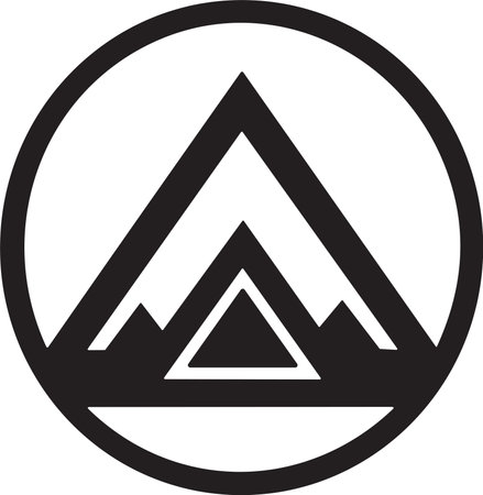 Mountain logo in tourism concept in minimal style for decoration isolated on backgroundのイラスト素材