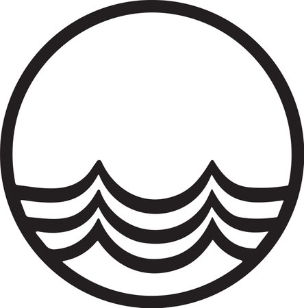 Sea or wave logo in a minimalist style for decoration isolated on backgroundのイラスト素材