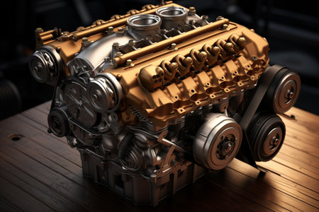 an engine of machine bokeh style backgroundの素材
