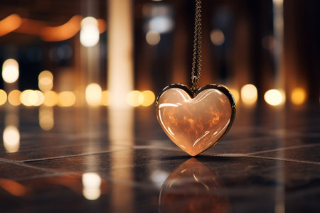 close up of a gold heart marble stone bokeh style backgroundの素材