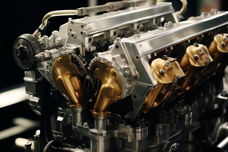 close up of an engine bokeh style backgroundの素材