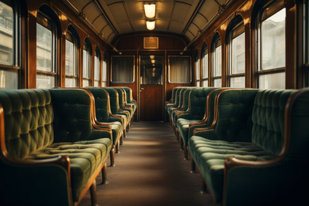 first class vintage and luxury train seatの素材