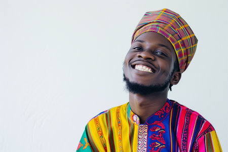 beautiful african male model wearing traditional clothesの素材