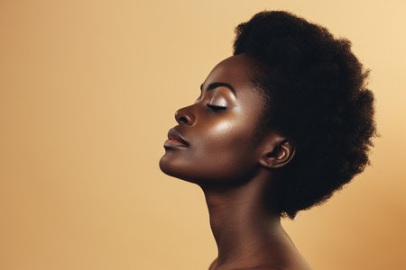 african female model turn sidewaysの素材