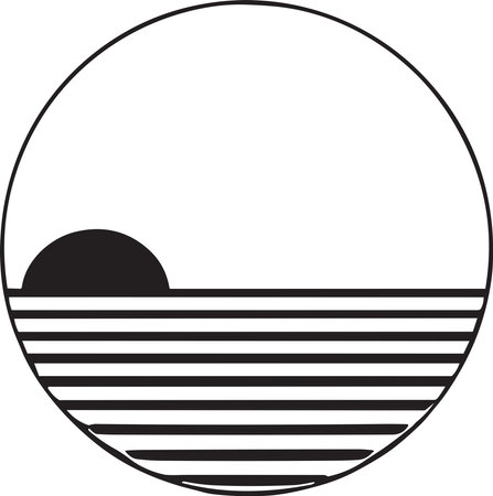 sun or sea logo in the concept of tourism in vintage style isolated on backgroundのイラスト素材