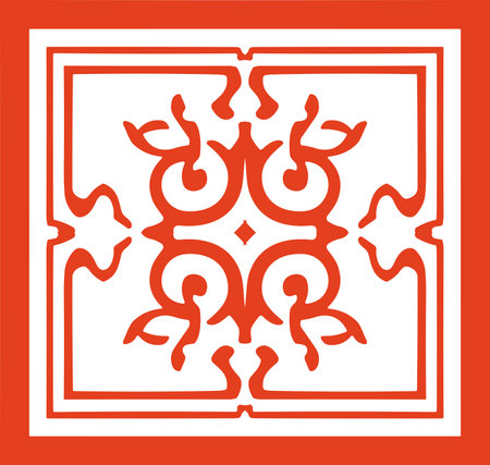Chinese style message frame in vintage style isolated on backgroundのイラスト素材