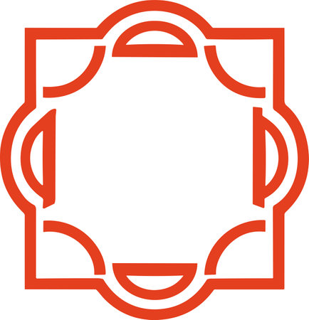 Chinese style message frame in vintage style isolated on backgroundのイラスト素材