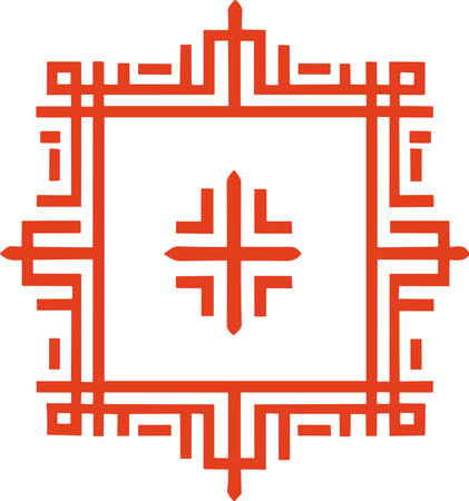 Chinese style message frame in vintage style isolated on backgroundのイラスト素材