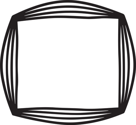 Doodle frame or badge in Doodle or cartoon style isolated on backgroundのイラスト素材