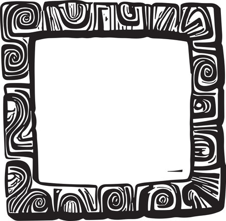 Doodle frame or badge in Doodle or cartoon style isolated on backgroundのイラスト素材